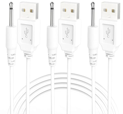 2.7Ft USB DC Charging Cable 2.5mm DC Charger Cord Fast Charging Replacement Cable - 3 Pack