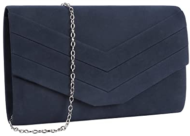 Creaher Clutch Damen Dunkelblau, Clutch Bag Elegante Abendtasche Hochzeit Tasche Crossbody Schultertasche Unterarmtasche Mädchen für Abschlussball Wedding Party