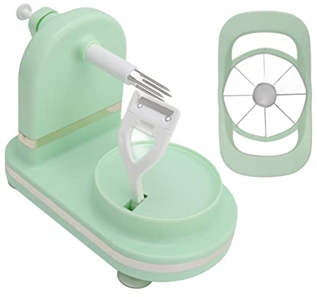 QANYEGN Apple Peeler Hand Crank Multifunctional Fruit Peeler Pp Stainless Steel Apple Peeler with Fruit Cutter for Kitchen(Light Green)