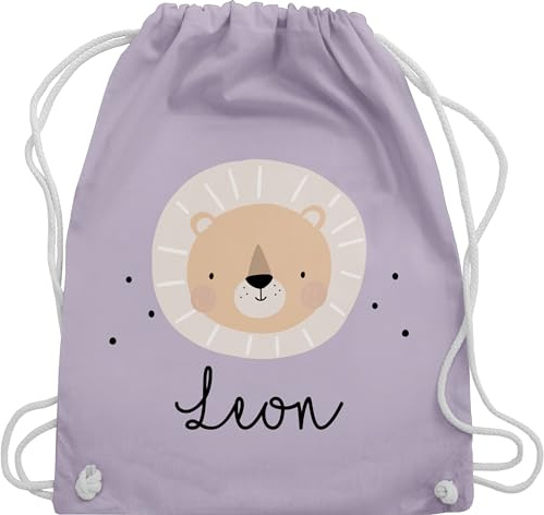 Turnbeutel Rucksack - Süßes Löwenmotiv Geschenk Löwe Geschenke Löwen I König der Tiere - Unisize - Pastell Lila - personalisierter beutel wechselkleidung personalisierte kindergartentasche