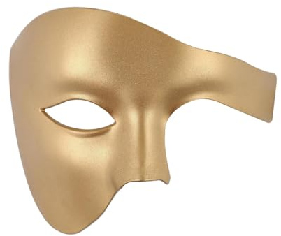 susiodeu Demi- Pour masque facial à large application pour les fêtes et événements masqués Masques de mascarade demi-visage en plastique léger