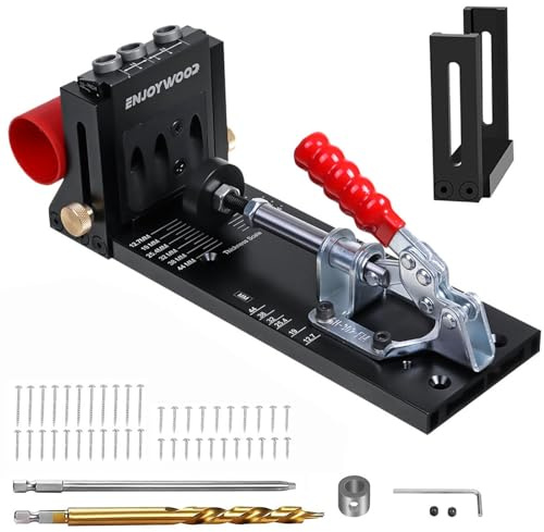 ENJOYWOOD XK4 fickhål jigg kit aluminiumlegering guide träbearbetning borrning