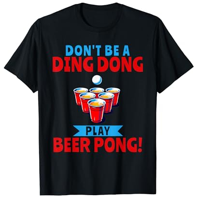 Bierpong-trinkendes Studentenfest Ding Dong T-Shirt