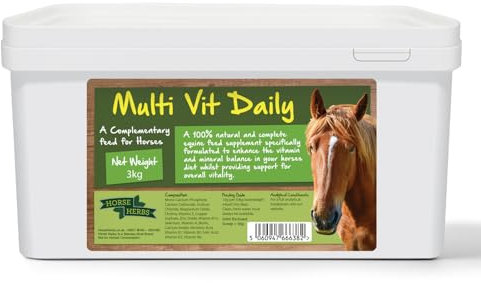 Horse Herbs Multi Vit Daily 1kg | 100% Natural Vitamin & Mineral Supplement for Horses & Ponies, 12 vitamins, Six Trace Elements, and Four Major Minerals, Equine Feed Supplement