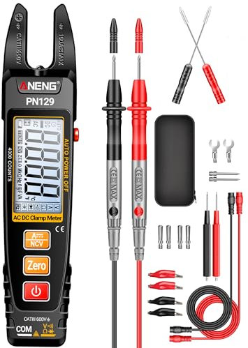 ANENG Multimeter PN129 Stromzange,TRMS 4000Counts U-förmiger Zange Strommesszange mit Wechselstrom/Gleichstrom Strom,Spannung,Widerstand,Kapazität,Durchgang,berührungslose Spannungserkennung Werkzeug
