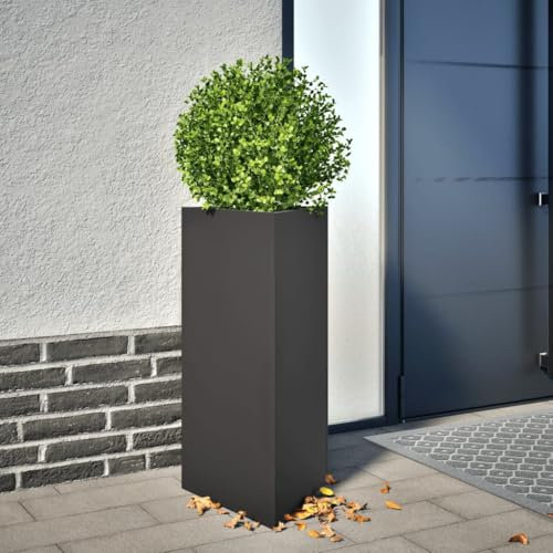 LLEZKBR Furniture Select-Garden Pflanzgefäß schwarz dreieckig 40x34,5x70 cm Stahl