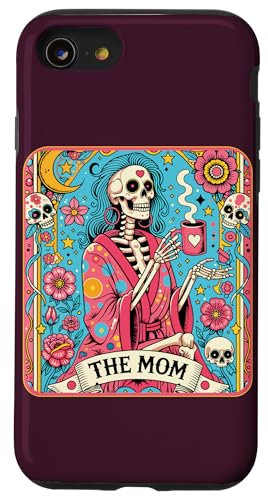 Coque pour iPhone SE (2020) / 7 / 8 The Mom Carte de tarot squelette pastel pour la fête des mères