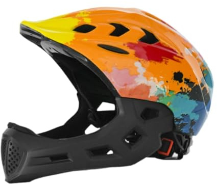 rockible Casque de Vélo pour Enfants, Casque de Vélo pour Enfants, Meilleur Amorti, Casque Intégral, Casque de Sport, Casque de Vélo pour Skateboard, Orange