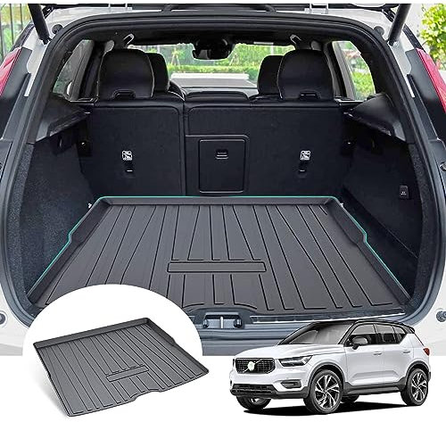 LXBSXY Maßgeschneidert Gummimatte Kofferraumwanne für Volvo XC40 C40 Recharge 2018-2022,Anti Rutsch Matte Auto,Schutzmatte schwarz,Kofferraummatte Zubehör