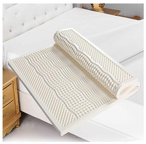 KUGGKKTP 100% natürlicher Latex, organisch, atmungsaktiv und komfortabel, langlebig und Nicht leicht zusammenzubrechen, Memory Foam-Matratzenauflage, 4 Zoll, 140 x 200 cm (55 x 79 Zoll)