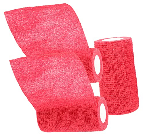 BESTonZON 3rollen Hockey Schläger Griffband Rot Rutschfestes Saugfähiges Griffband Aus Atmungsaktivem Vliesstoff Langlebig Leicht Und Elastisch Für Sicheren Halt Beim Hockey Tenniseinsatz