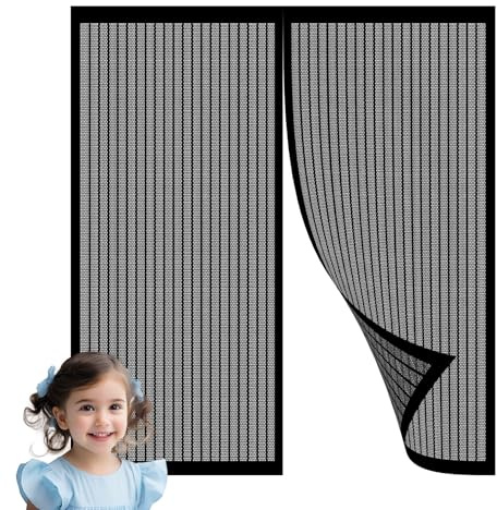 Mosquiteras para Ventanas 63 x 115 cm Fácil de Ensamblar Autoadhesivo Magnetica Imantada Exterior Corredera para Todas Las Ventanas, Negro