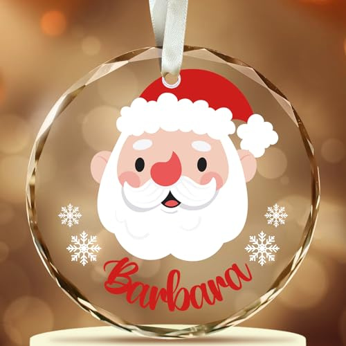 Personalisierte Weihnachtskugeln mit Name für Kinder, Süßer Cartoon Weihnachtskugeln mit individuellem Design, Glas Weihnachtsbaum Dekoration, Kinder, Paare, Freunde, Partner, Familie, Weihnachten