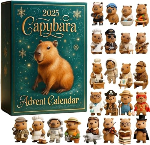 Calendari Del'Avvento Capibara 2025, 24 Giorni Calendario Del'Avvento Decorazioni Capibara, Calendari Del'Avventos Simpatici Capi-bara, Calendario Del'Avventos Decorazioni Natalizie Capi-bara