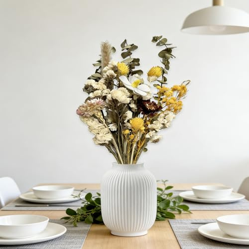 Boho Dried Flowers Bouquet for Vase, Natural Preserved Real Flowers Arrangement for Home Decor, Table Centerpieces, Living Room & Wedding Decor, No Maintenance Long-Lasting Boho Decor Gift(Style 2)