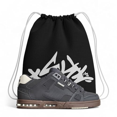 Chaussures de Skateboard - Globe Sabre Trainers Gris Plomb/Cuir de Gymnastique - Amorti et Résistant - Semelle Robuste - Plus Sac, Gris plomb, 40 EU