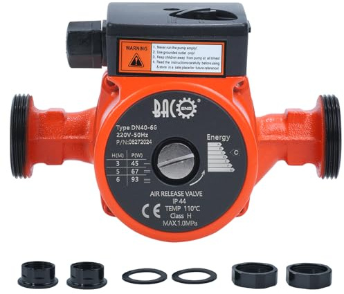 BACOENG Heizungspumpe Umwälzpumpe RS 25/6-180, Heizung Heizungspumpen 230V/ 50Hz Orange