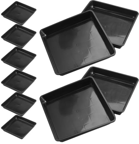 NUOBESTY Lot de 15 Soucoupes Carrées Noires 15x15 Cm, Hauteur 2,2 Cm, Plateau de Drainage pour Plantes D'intérieur et Bonsaï, Bac à Eau Stable et Résistant pour Pots en Céramique, Terre