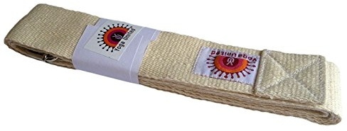 Yoga United - Cinturón/Correa de Yoga de 2 m de algodón, Hebilla de Barra – Natural