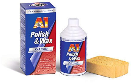 Dr. Wack – A1 Polish & Wax 250 ml inkl. Spezialschwamm I Auto-Politur & Auto-Wachs mit Carnauba I Langanhaltender Schutz & Glanz I Für alle Lacke geeignet I Hochwertige Autopflege – Made in Germany