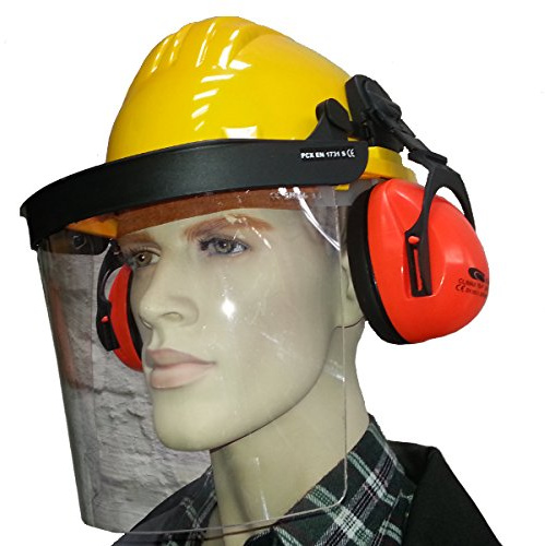 Forsthelm Bauhelm Profi-Kopfhörer mit Ausrüstung und Gehörschutzhelm gelb