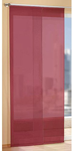 Gardinen Set, 2 x Flächenvorhang Schiebegardine mit Zubehör, Bordeaux