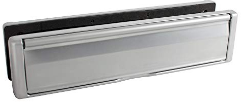 Avocet Affinity 12 Satin Silver Letterplate Premium Heavy Duty Sprung Letter Box UPVC Wood Door