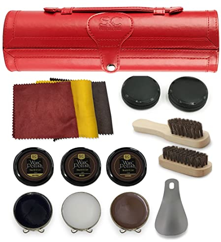 Stone and Clark Hot Red Case, Kit di Pulizia per Scarpe Unisex-Adulto, Custodia: Rosso Caldo, Any Size