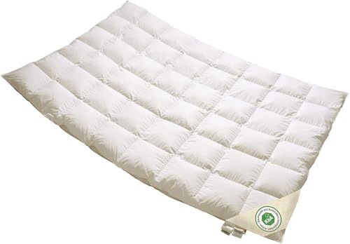 Vitaschlaf® Bio-Luxe-KBA Arktik Kälte-Daune W3 - LEICHT ÜBERGANGS-Daunendecke Deutsche Qualität mit KBA Einschütte 135 x 200 cm