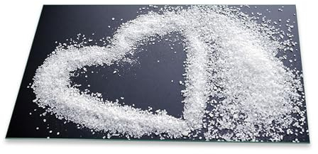 Herdabdeckplatte Abdeckung Ceranfeld Abdeckplatte Schneidebrett 1-Teilig 90x52 Herz Saltz Schwarz- Weiss Spritzschutz Glasplatte Ceranfeldabdeckung Schutz Herdschutz Sicherheitsglas Glasschneidebrett