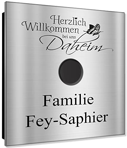 Funkklingel Edelstahl Anthrazit RAL7016 Funk Türklingel SUPER FLACH 120x120x8mm, Funk Haustürklingel 400m Reichweite und 52 Melodien