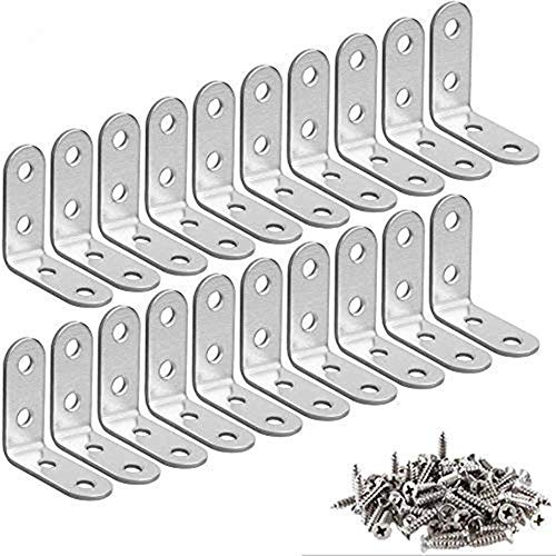 Eckwinkel,20 Stück Eckwinkel Bracket L-förmige Bracket 40 * 40mm 90 Grad Winkel Klammer mit 80 Stück Schrauben