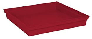 EDA - Sottovaso quadrato Toscana 40 cm - per vaso di fiori quadrato Toscana 50 cm - 40 x 40 x 5,9 cm - rosso rubino