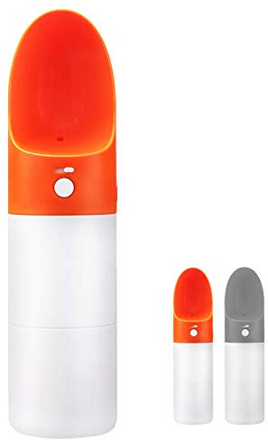 Chien Bouteille D'eau Chiens Feeder Bowl Voyage Portable, 2 En 1 Pet Boisson Voyage Bouteille Coupe, Nourriture Pour Chien Distributeur D'eau Et Fontaine Pour Chiens Chats Puppy Kitty Outdoor,Orange
