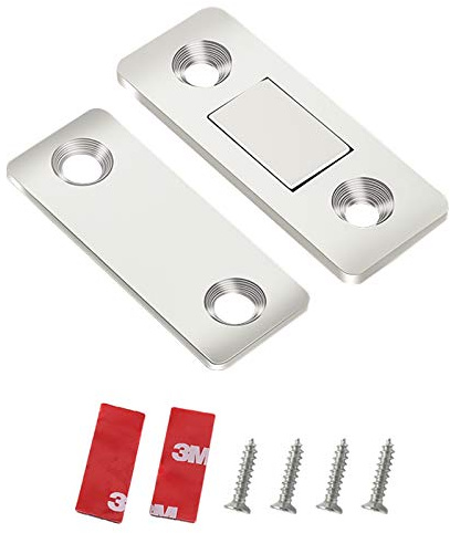 CCUCKY 4 Stück Magnetschnäpper Schiebetür, Ultra Dünne Möbelmagnete näher, Selbstklebende Schublade Magnet für Schrankschrank, Schiebetür, Fensterschließer