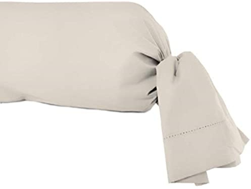 Soleil d'ocre, Percale Taie de traversin, Coton, Ecru, 85x185 cm