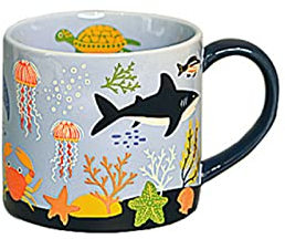 DECRZPB Ceramic Coffee Mug Cartoon Whale Tea Cup Pottery Coffee Cup Milk Juice Mug Birthday Gift for Office and Home