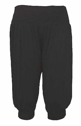 Prime fashions Womens Harem 3/4th Plain Baggy Pants (16-18, Black)