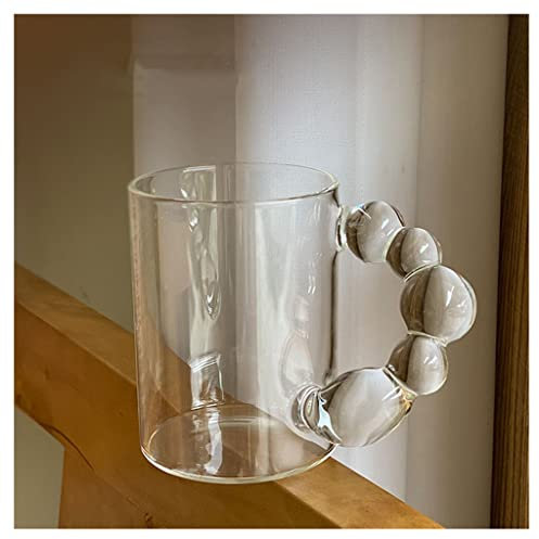 HASMI Kaffeetassen Becher Wohnzimmer Glas Wassertasse Haushalt Transparente Milchschale mit Griff Kaffeetasse kreativ Mug