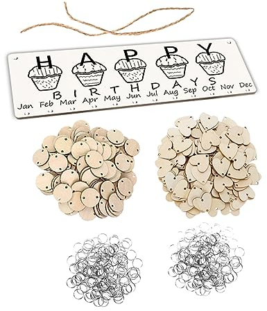 MAGICLULU Holzkalender Hängekalender Aus Holz Mit Datumsanzeige Aus Holz Für Diy-kalender Kalenderornament Handgefertigt Mit Seil Holzbrett Holzspänen Und Eisenringen