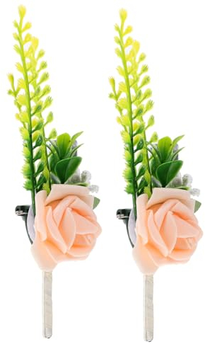 ifundom 2stücke Künstliche Blüten-ansteckblume Für Hochzeit Hochzeitsdeko Corsage Für Trauzeugen Und Gäste Handgefertigte Simulation Blumen Für Feierlichkeiten Und Events