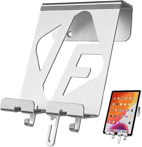 JEMACHE Supporto universale da parete in alluminio per iPad Air/Mini/Pro, Galaxy Tab, tablet Android, telefoni cellulari, eReader (argento)