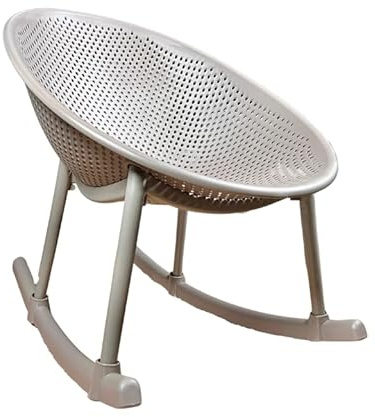 Aspira Home – Schaukelstuhl im skandinavischen Design aus wetterfestem Kunststoff – Ergonomisch & stilvoll für Garten, Terrasse & Balkon – Erhältlich in Weiß, Anthrazit & Sandfarben