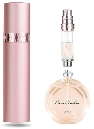 SUBORAWOS Parfum Zerstäuber für Unterwegs, Mini Parfümzerstäuber Nachfüllbar, Leer Sprühflasche für Parfum,Handtasche Parfümflaschen für Reise 5ml (Rosa)