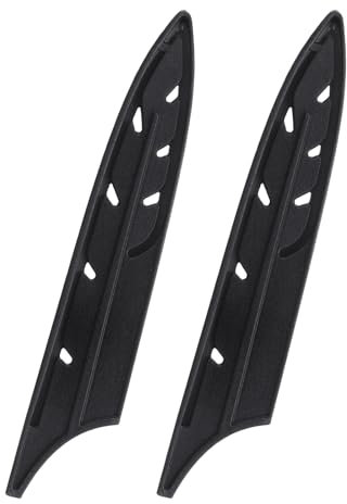 sourcing map 2 Pcs Knife Cover Sleeves, 5.4 x 1 PP Knives Edge Guard Blade Protector Universal Knife Sheath for Home Kitchen, Black