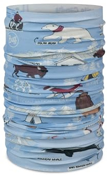 Buff Original EcoStretch barn flickor halsduk, tubformig, multifunktionell, nacke och huvud, löpning, promenader, vandring, hållbar, lätt, en storlek, blå