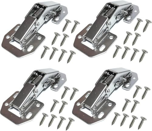 Cerniera per Ante Senza Foro – Automatica a Scatto – Angolo 90° – Acciaio Laminato Antiruggine – Montaggio Facile Senza Incasso – Per Mobili Cucina, Armadi, Librerie, Bagno (4)