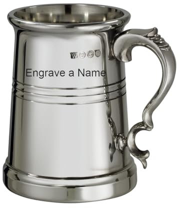 Vanguard X Range Bierkrug aus Zinn mit Gravur, 1 Pint