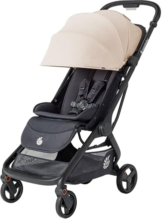 Ergobaby Metro3 Pushchair Stroller with Reclining Function, Baby Buggy from Birth to 22kg (0-4 Years), Foldable and car seat Compatible, Height-Adjustable Handle, Ergonomic seat, Natural Beige