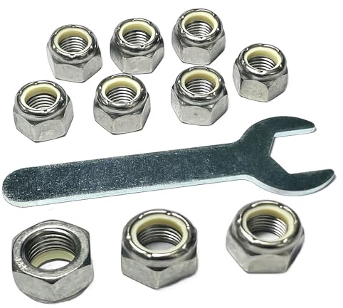 10pcs ZQToday 7/16-20 Lock Nuts Stainless,7/16-20 Nylon Insert Locknuts with Wrench,304 Stainless Steel Standard Inch Thread
